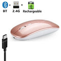 Slim Wireless Mouse – Dual Bluetooth & 2.4G, Rechargeable Wireless Mouse PRIMED Charge-Rose