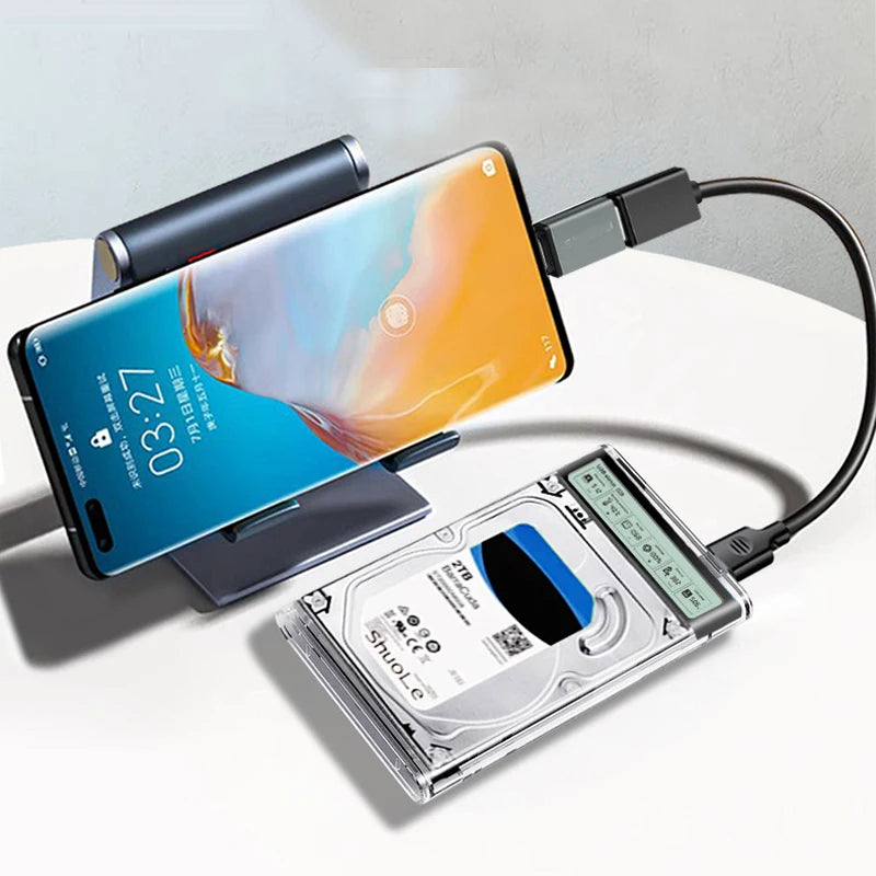 USB 3.2 2.5" HDD SSD Enclosure with Smart Display Screen HDD SSD Enclosure PRIMED