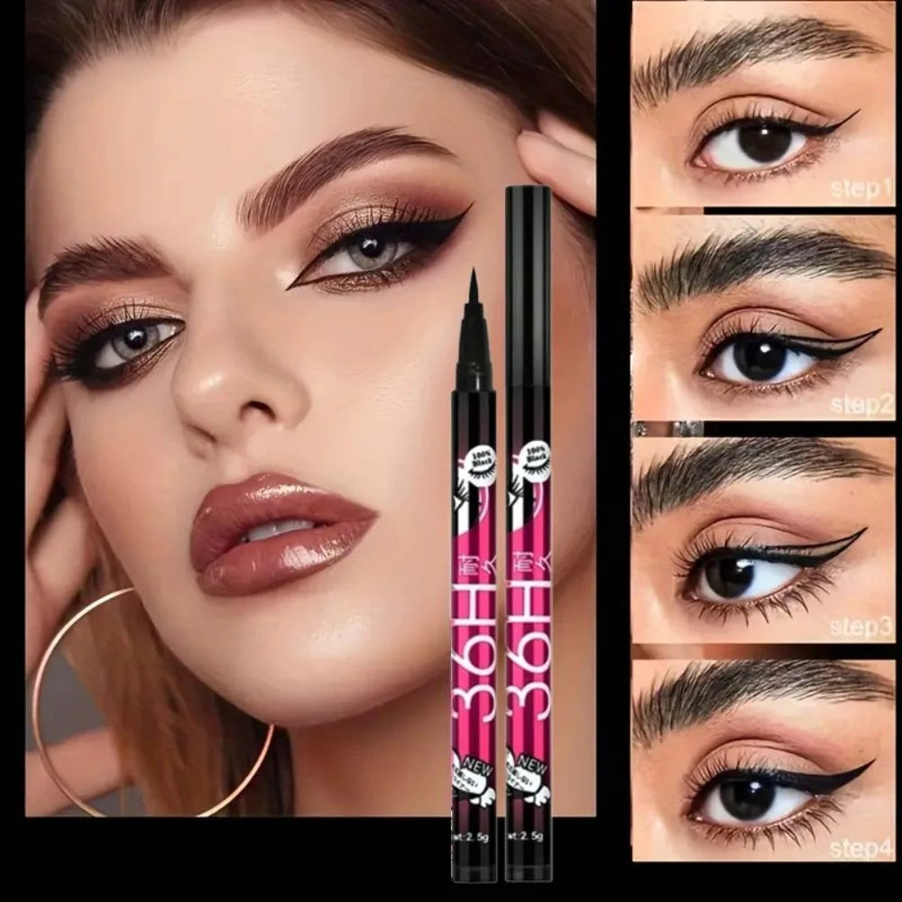 Smooth Black Liquid Eyeliner Pen – Ultra-Fine Tip 36H Waterproof Liquid Eyeliner Pen PRIMED
