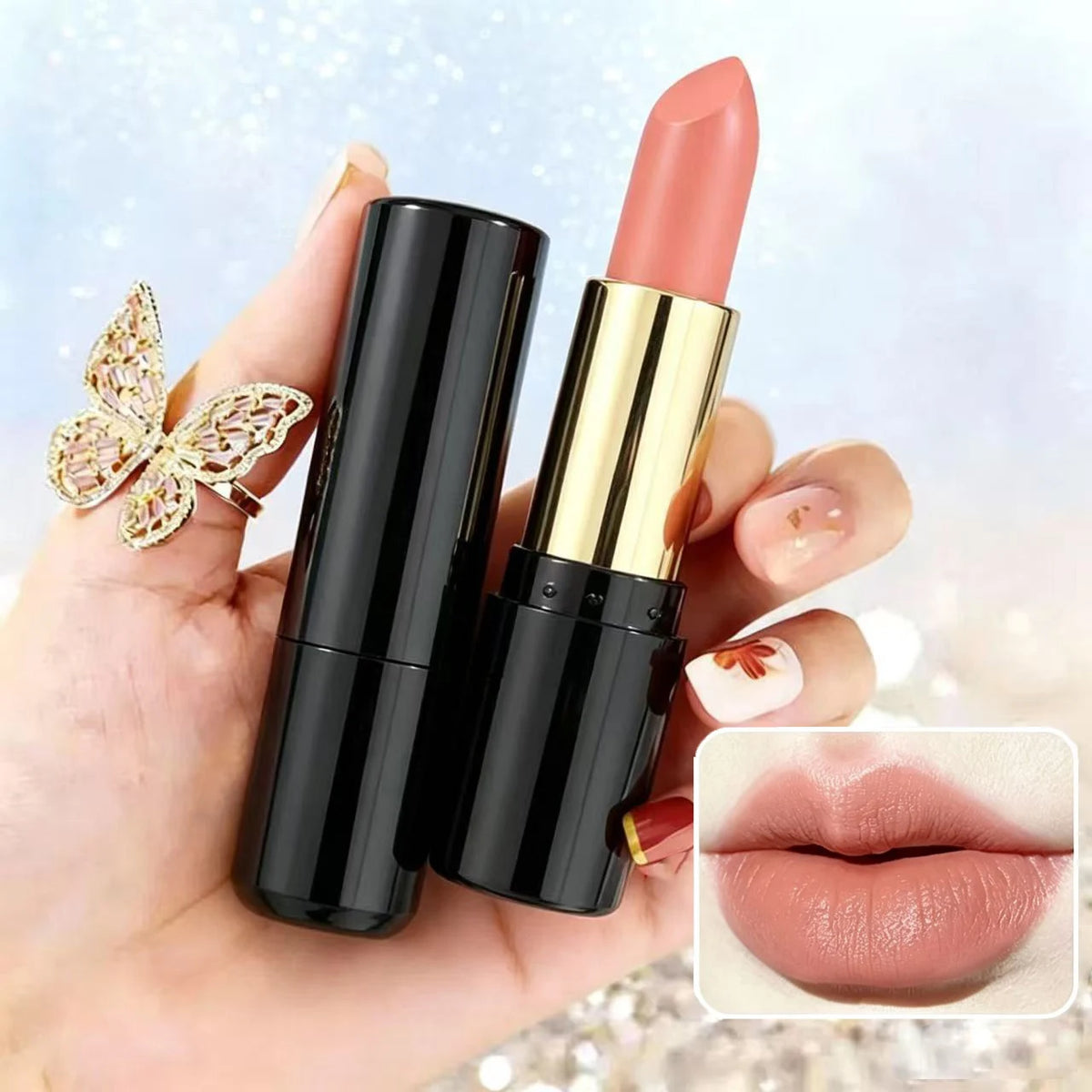 Cinnamon Nude Matte Lipstick – Moisturizing Velvet Finish Matte Lipstick PRIMED Nude Pink Brown