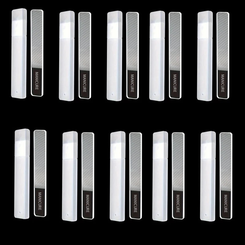 Nano Glass Nail File – Crystal Transparent Polish & Shine Tool Crystal Nail File PRIMED Thin letters 10 pcs
