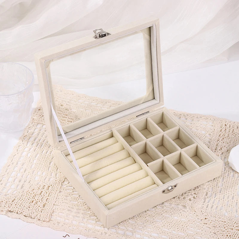 Velvet Jewelry Display Box – Ring, Earring & Bracelet Organizer