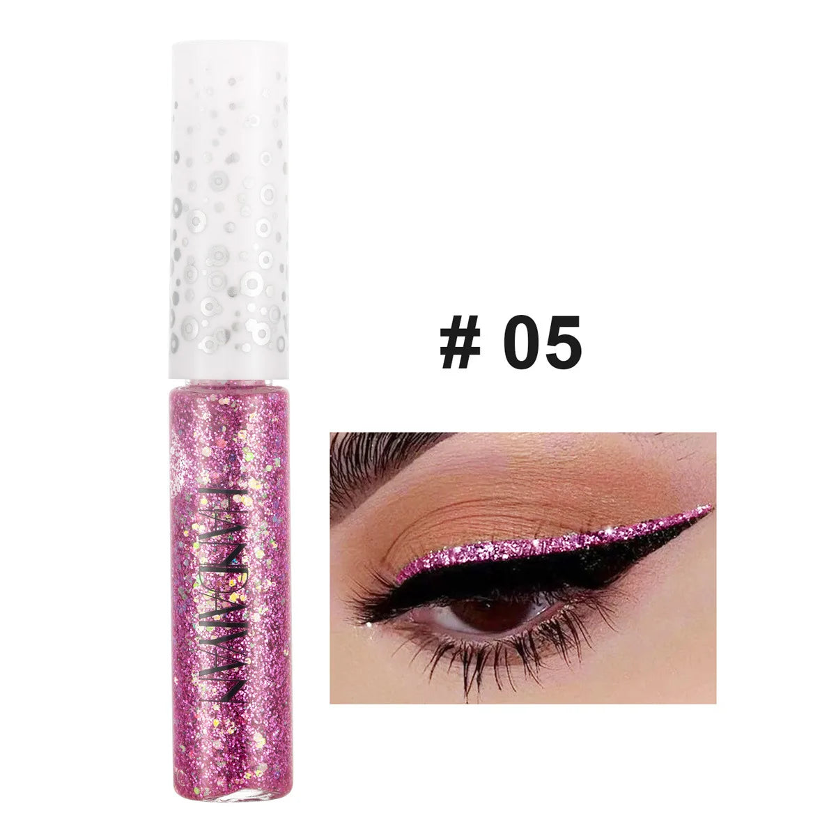 HANDAIYAN 12-Color Glitter Liquid Eyeliner – Metallic Shades Glitter Liquid Eyeliner PRIMED 05