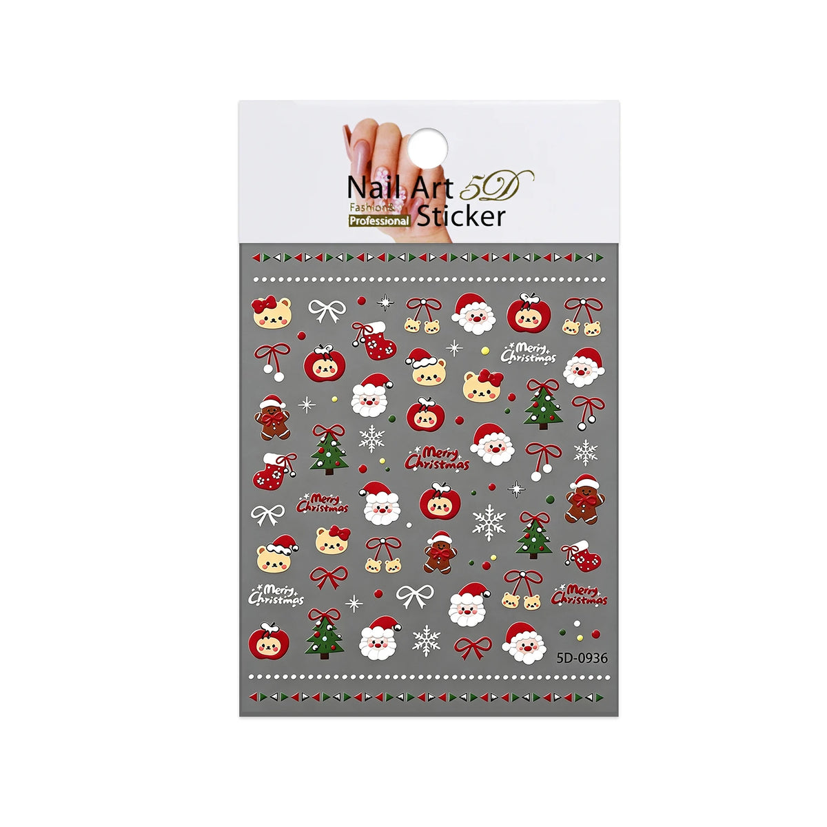 Christmas Tree Foil Nail Art Stickers – Festive Holiday Decals