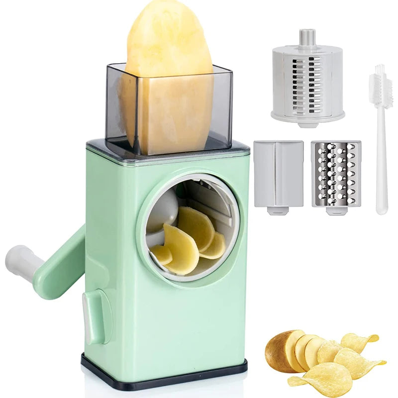 Rotary Vegetable Grater & Mandoline Slicer – 3 Drum Blades Rotary Vegetable Grater PRIMED Default Title