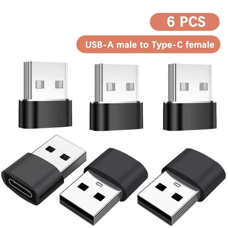 USB-C to USB-A OTG Adapter – Fast Charging & Data Sync USB OTG Adapter PRIMED 6 PCS