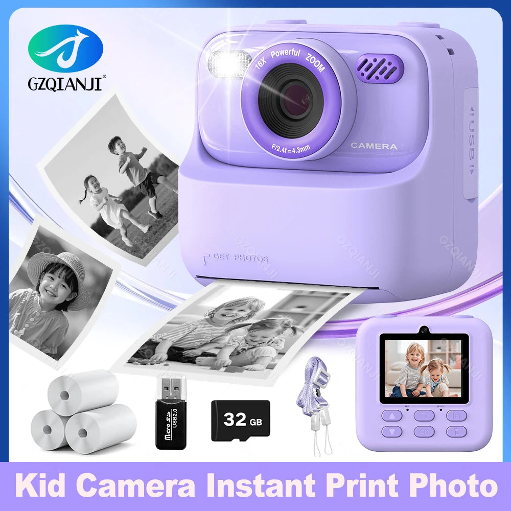 Kids Instant Print Camera 1080P HD | 58mm Thermal, Ages 3–12 Kids Instant Camera PRIMED