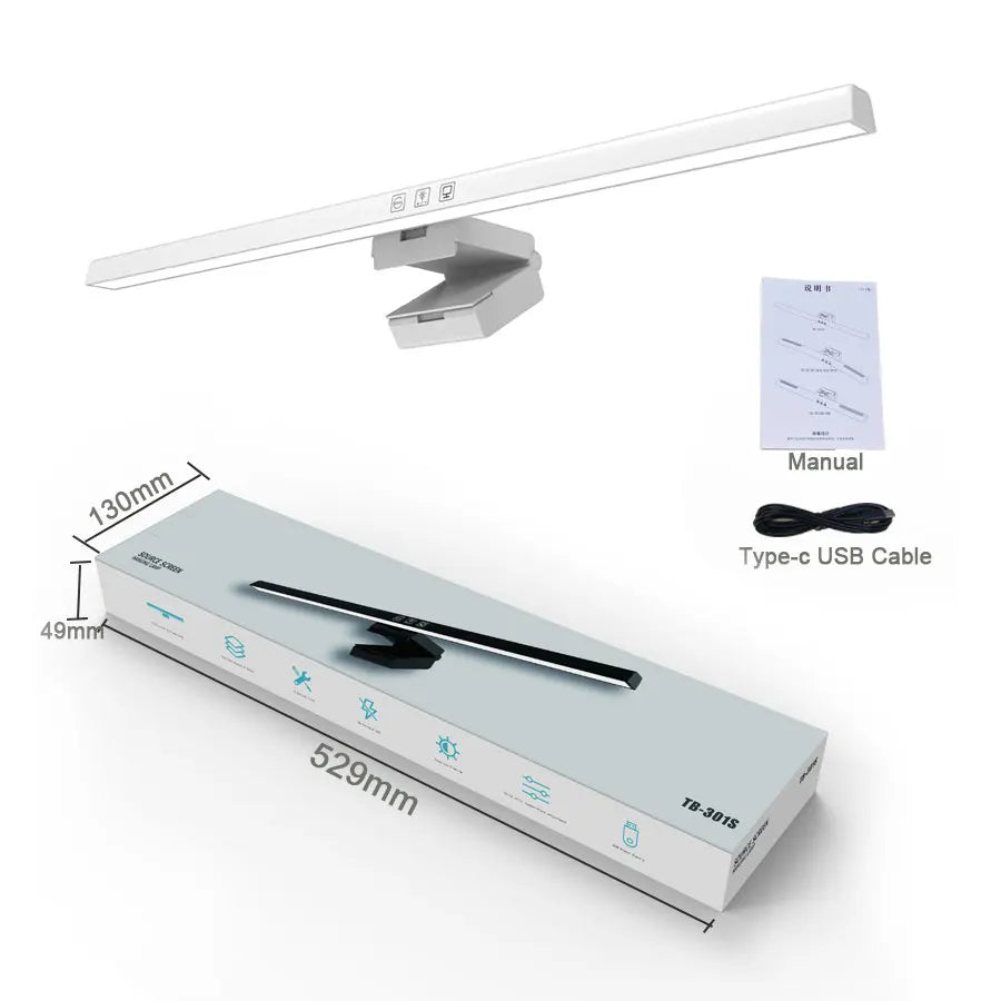50cm USB Monitor Light Bar – Dimmable 3-Color LED Desk Lamp Monitor Light Bar PRIMED White