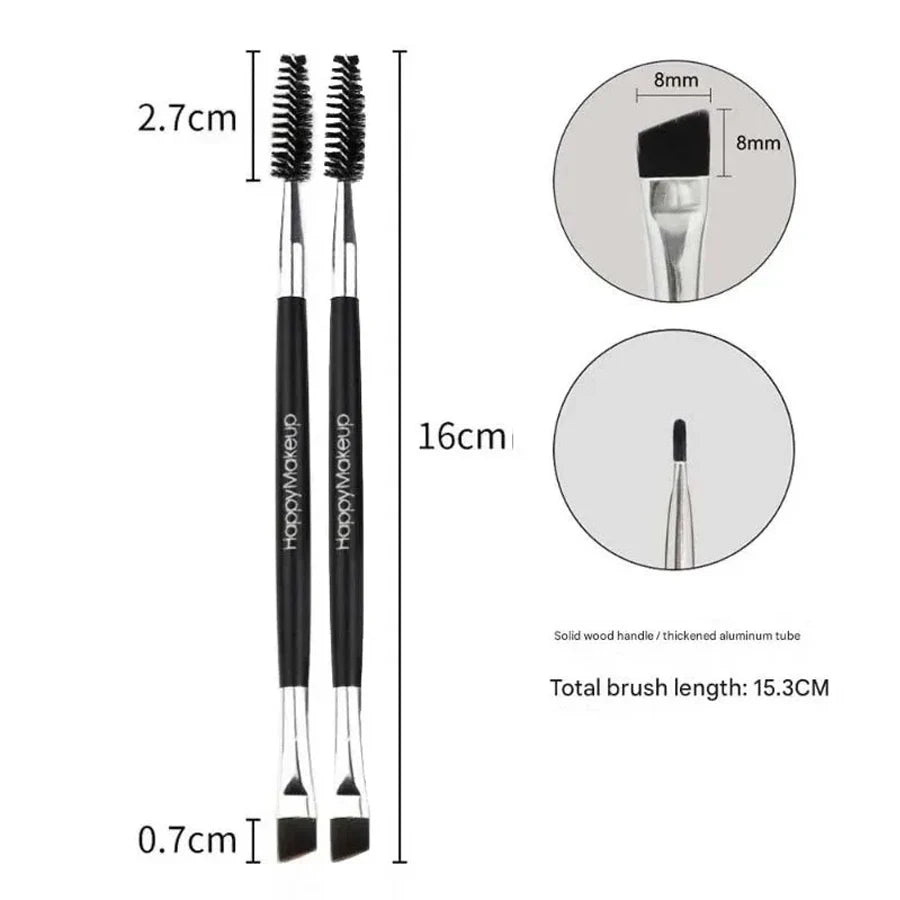 Double-Ended Eyebrow Brush & Spoolie Brow Grooming Tool Eyebrow Makeup Brush PRIMED 2pcs