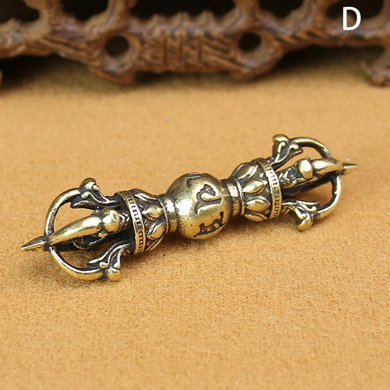 Tibetan Brass Dorje Vajra Ornament | Buddhist Desk Decor