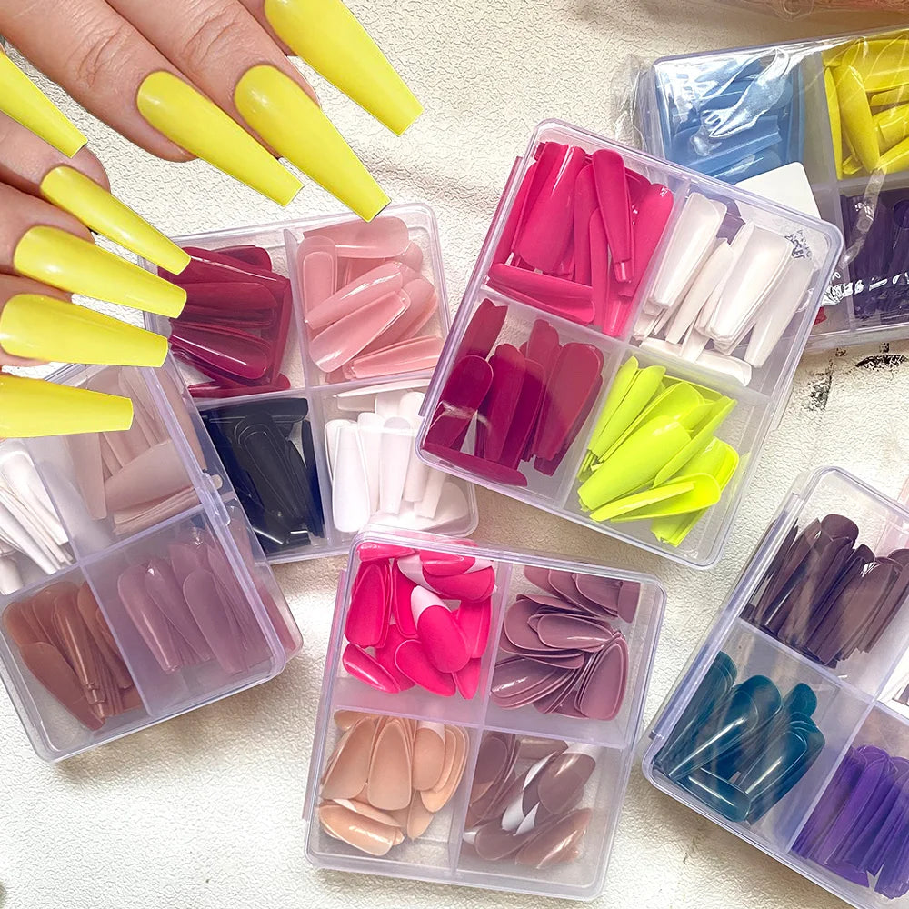 96Pcs Press On Nails – Coffin Ballet French Full Cover Tips