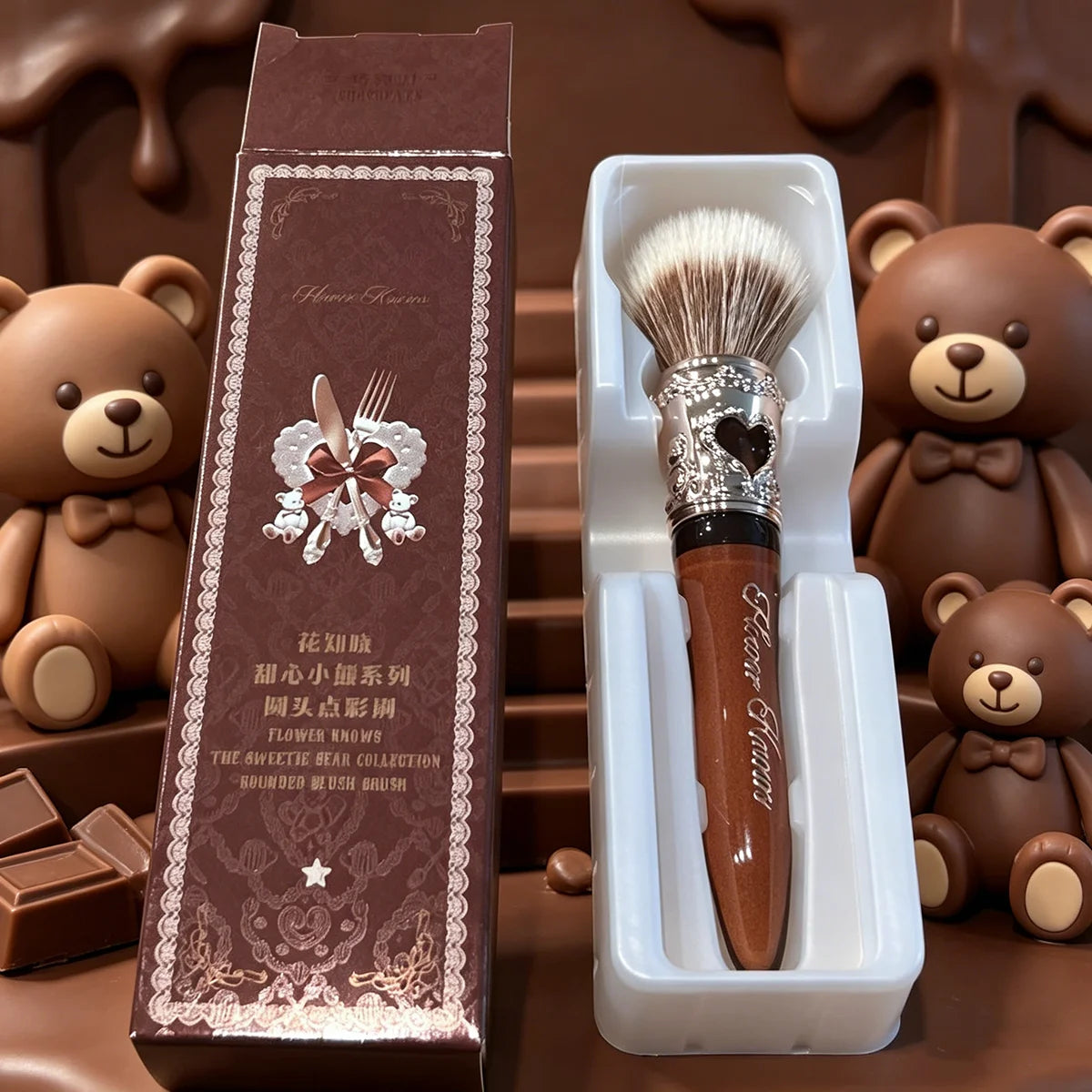 Flower Knows Sweetie Bear Rounded Blush Brush – Soft Fluffy