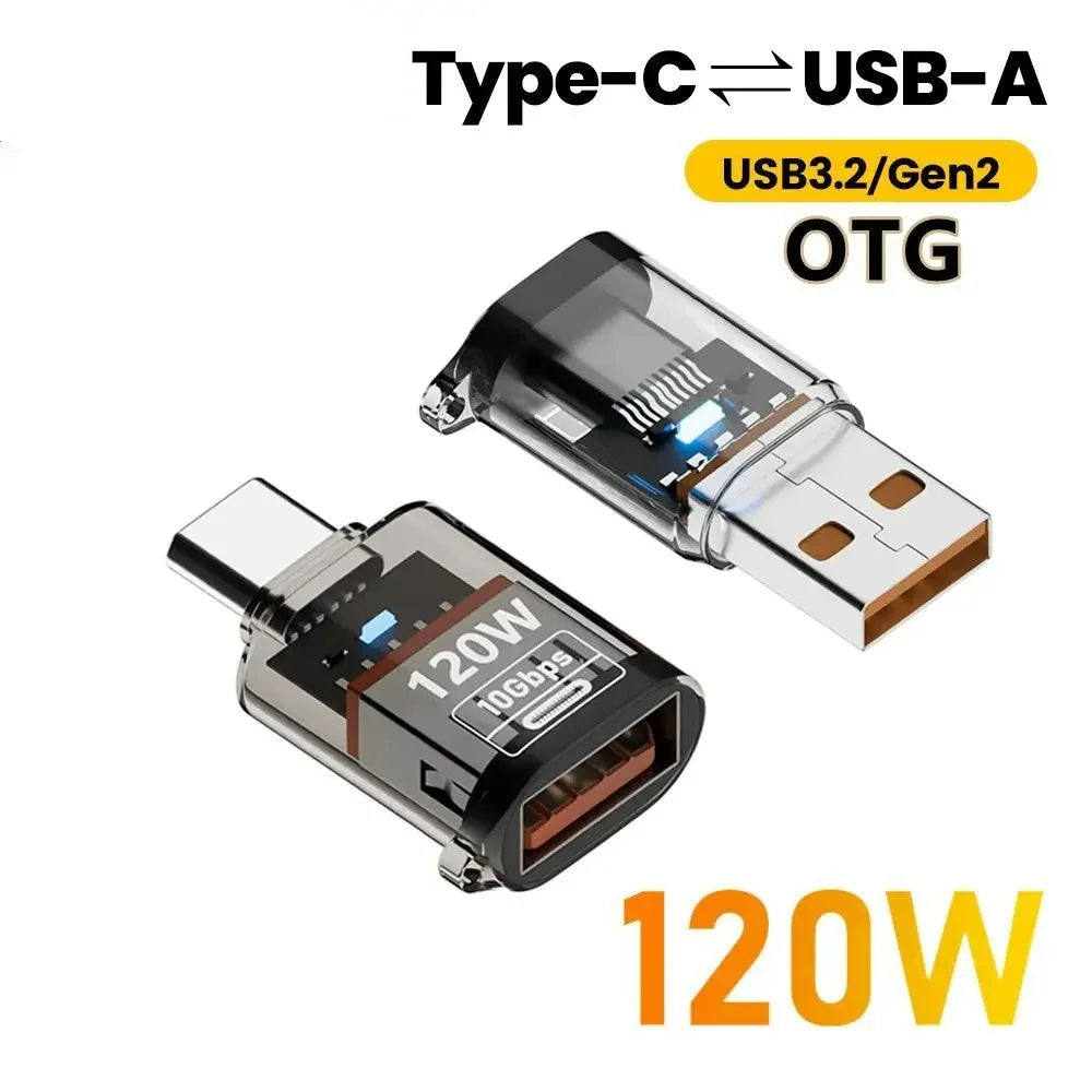 USB 3.2 to USB-C OTG Adapter | 120W Fast Charging 10Gbps USB-C OTG Adapter PRIMED