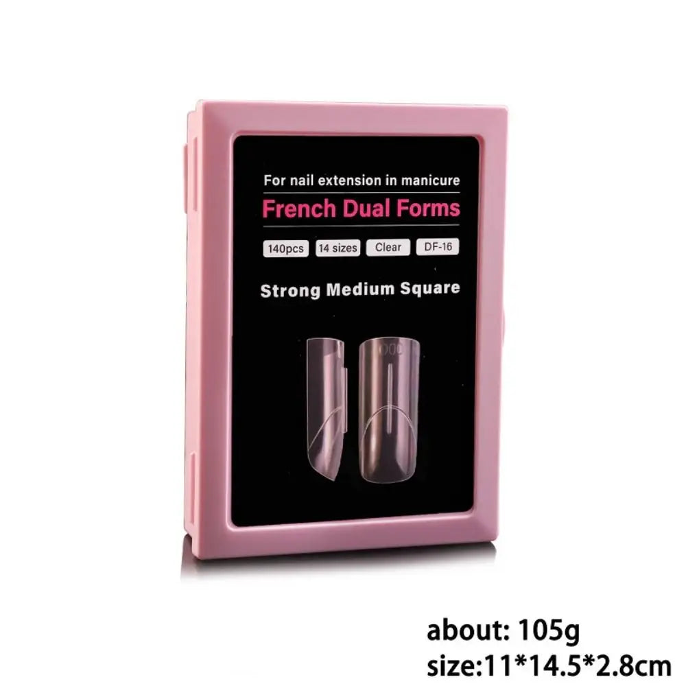 140Pcs French Nail Dual Forms | 14 Sizes Ultra-Thin C-Curve