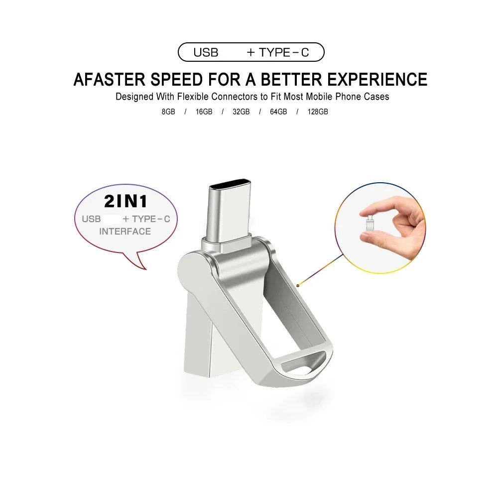 JASTER USB 3.0 Type-C OTG Flash Drive 4GB–64GB Mini Pen Drive USB Flash Drive PRIMED