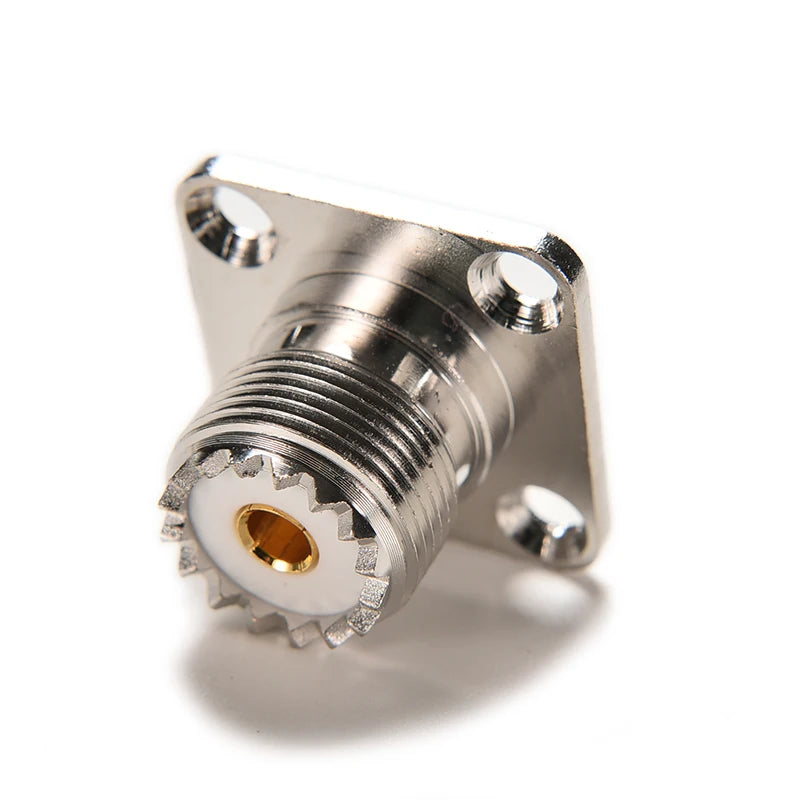 SO239 UHF Female 4-Hole Flange Panel Mount Connector 50Ω