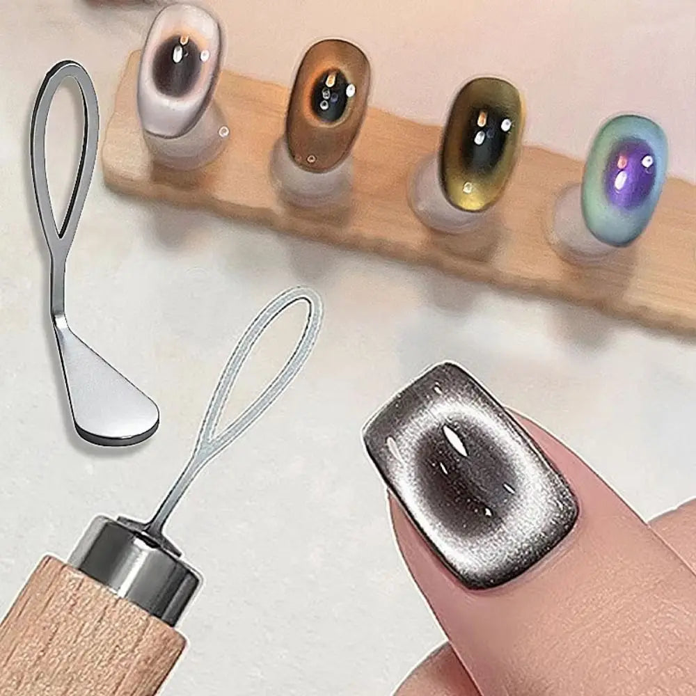 Hollow Cat Eye Nail Magnet Tool – Olive Shape DIY Manicure