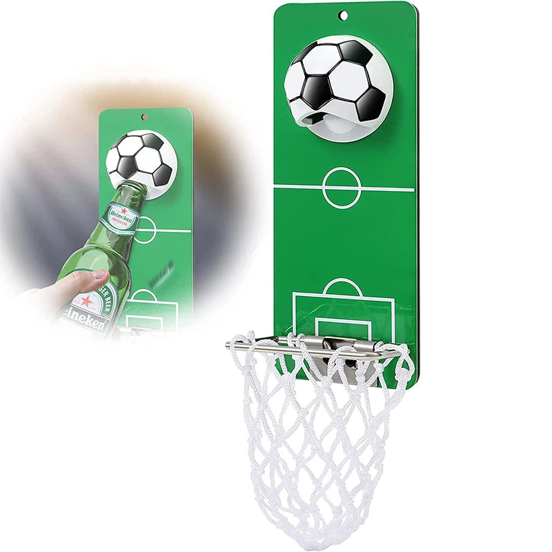 Magnetic Soccer Wall Bottle Opener with Cap Catcher | LMETJMA Wall Bottle Opener PRIMED
