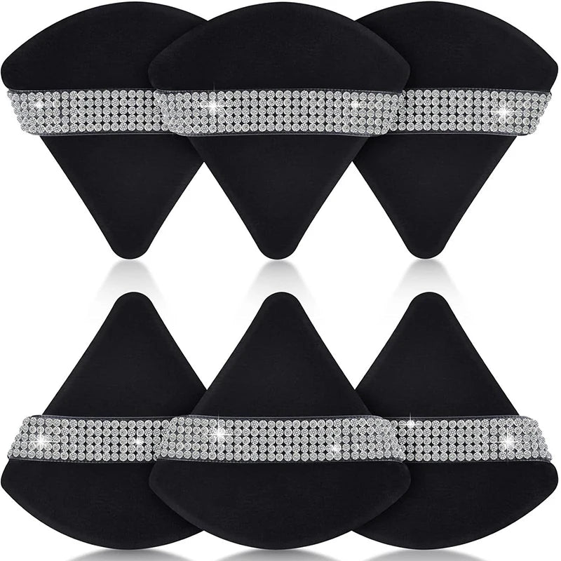 Triangle Velvet Powder Puff Set 3/6 Pcs – Soft Sponge