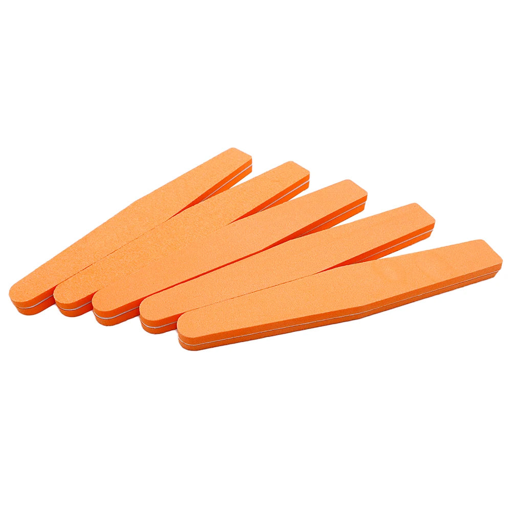 JEARLYU Rhombus Sponge Nail Files 5/10 Pack – Buffer & Polish Sponge Nail Files PRIMED 10pcs Orange