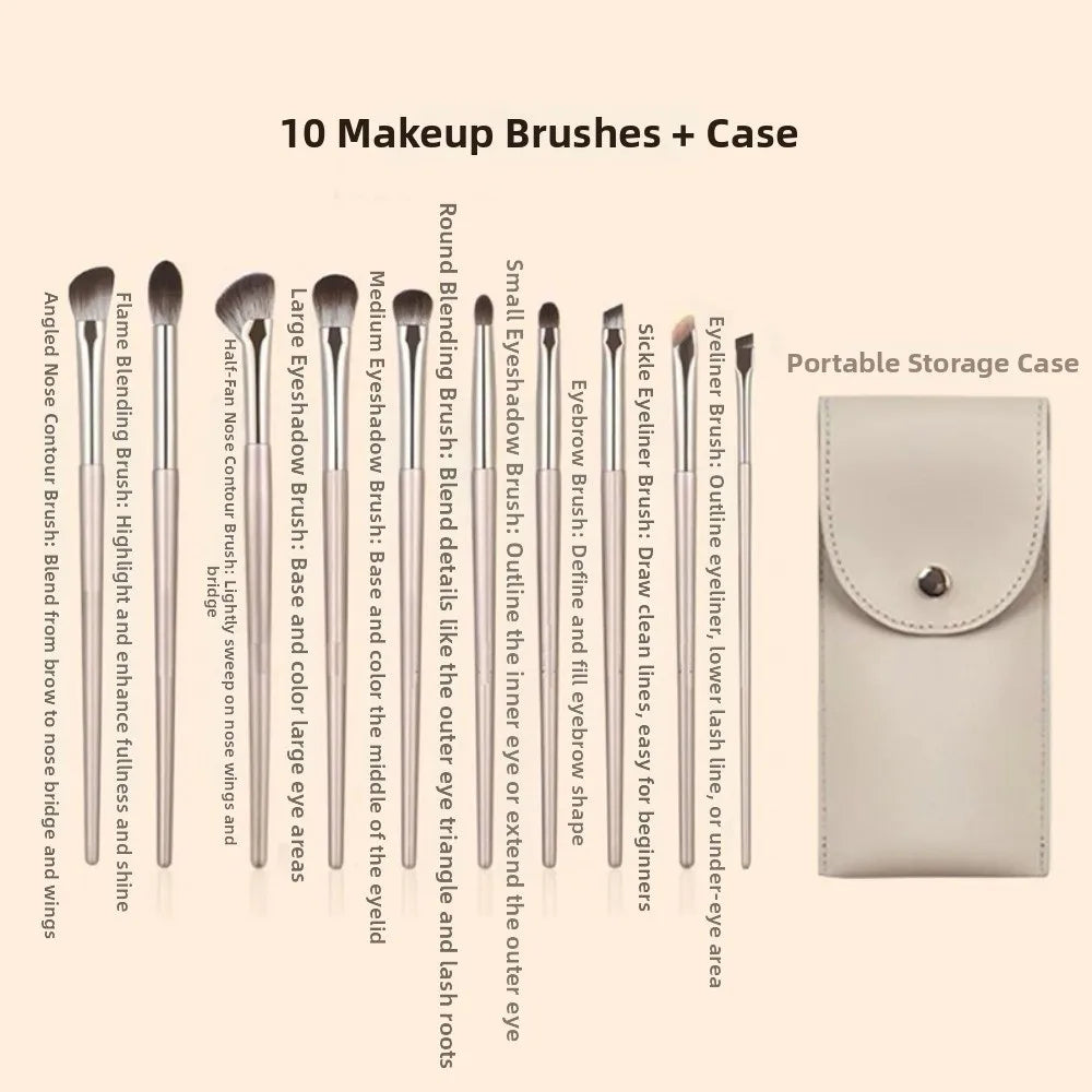 Gold Angled Makeup Brush Set – Contour, Nose & Eye Kit