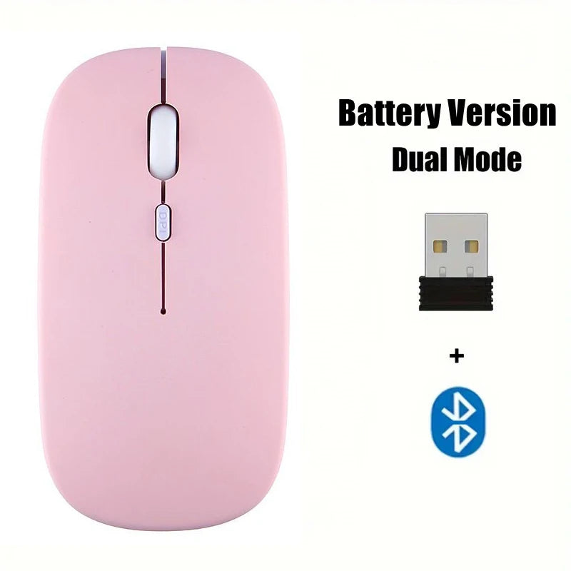 MissionFit Dual-Mode Wireless Mouse – Bluetooth & 2.4G Wireless Mouse PRIMED Pink