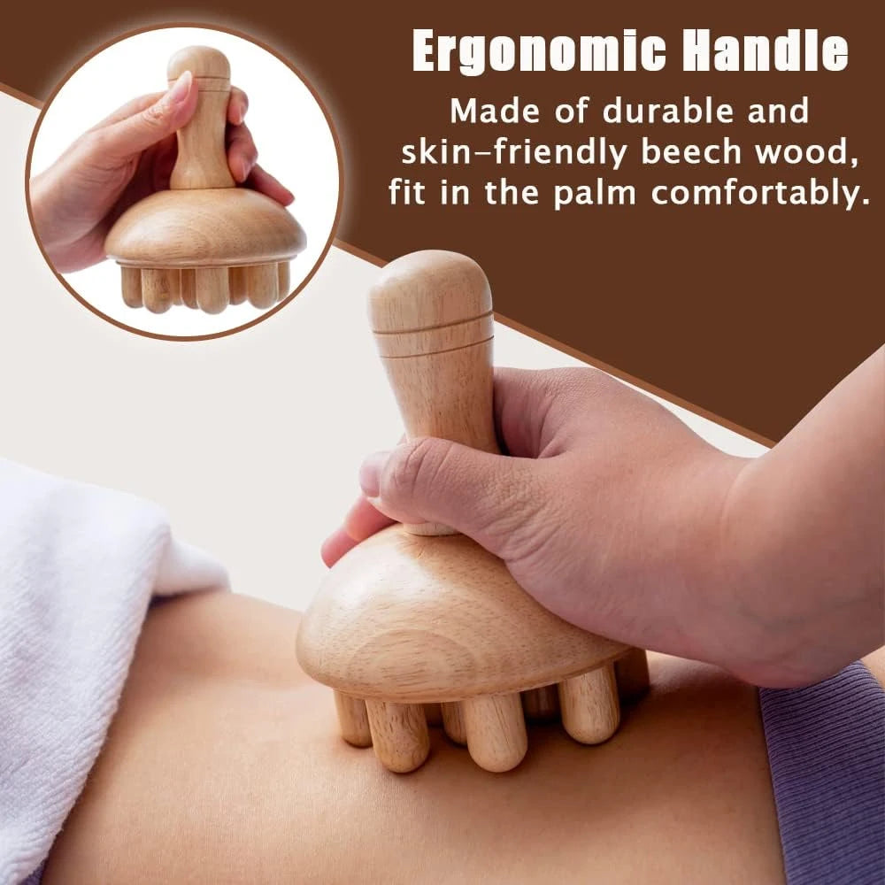 Wooden Mushroom Massager – Gua Sha Body Massage Tool