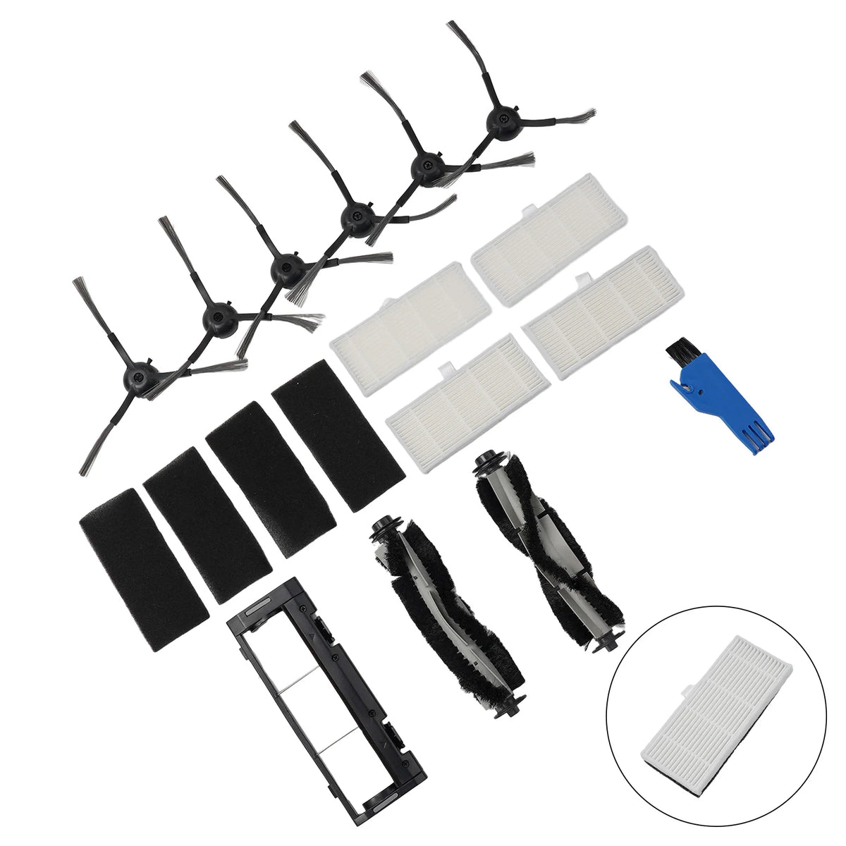Vactidy T6 Robot Vacuum Replacement Parts – Brushes & Filter Vacuum Replacement Kit PRIMED