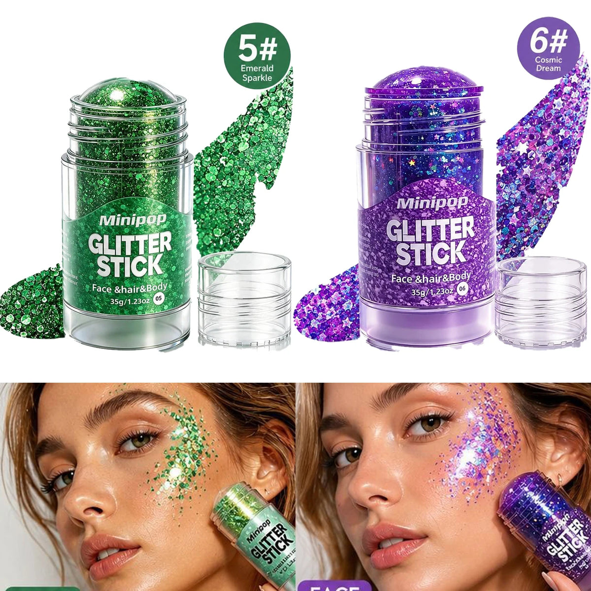 Star Sequin Glitter Stick – Face, Body & Hair Shimmer Makeup
