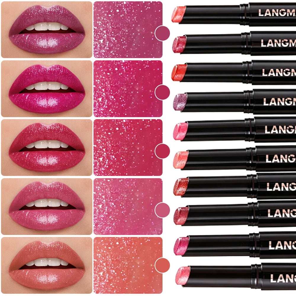 Rotating Diamond Shimmer Lipstick – 10 Colors Glitter Lip Gloss