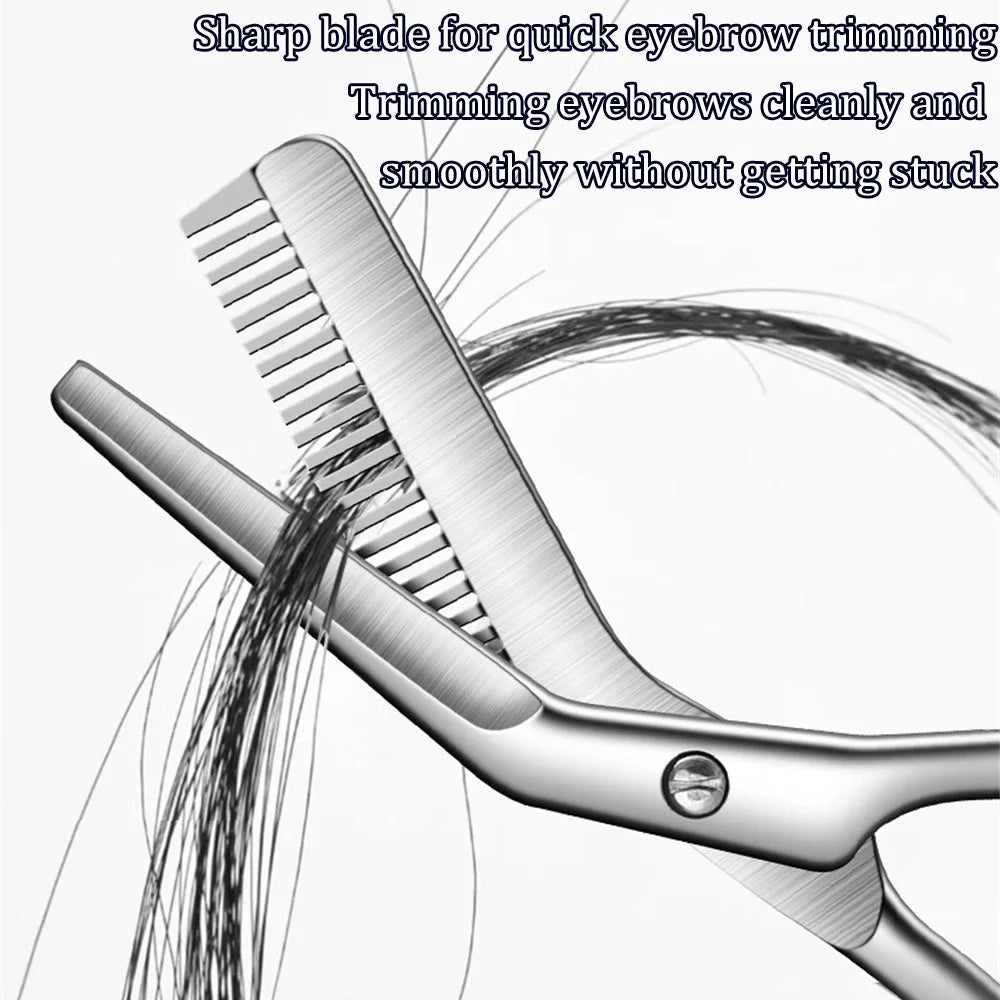 Eyebrow Scissors with Safety Comb – Stainless Steel Trimmer Eyebrow Trimmer Scissors PRIMED