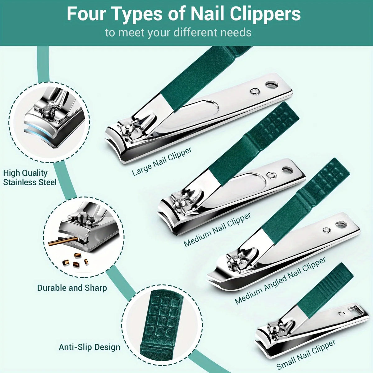 Stainless Steel Nail Clippers & Pedicure Manicure Set