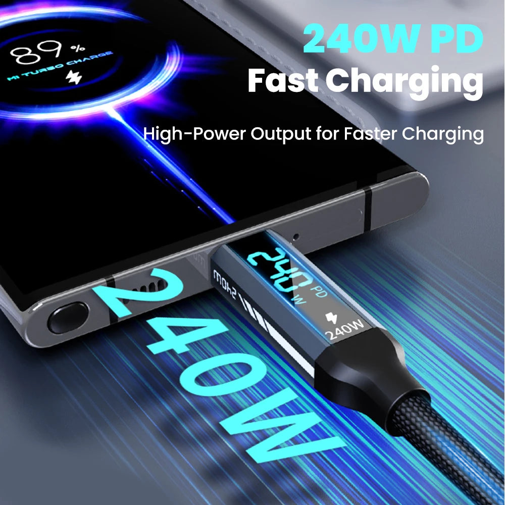 USB4 Type-C Cable 240W Fast Charging 40Gbps 8K 60Hz USB4 Charging Cable PRIMED