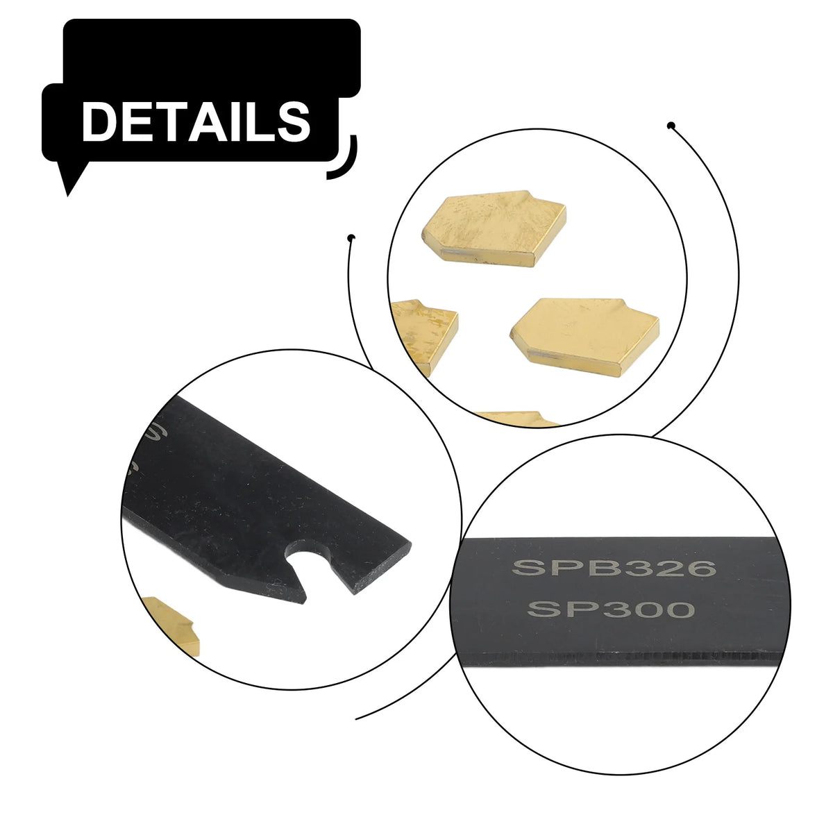 SPB26-3 Grooving Tool Holder + 10 GTN-3 SP300 Carbide Inserts