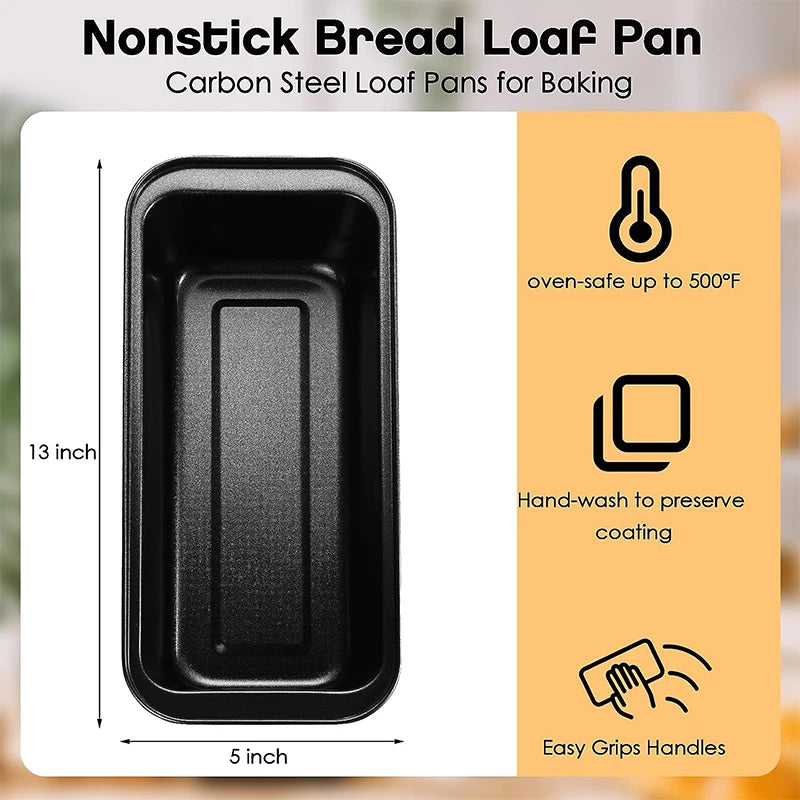 LMETJMA Nonstick Carbon Steel Bread Loaf Pan – Rectangle Tin Nonstick Loaf Pan PRIMED
