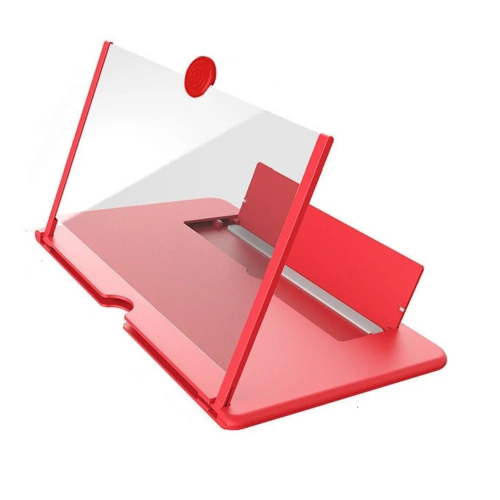 10/12 Inch HD Phone Screen Magnifier & Amplifier Stand Phone Screen Magnifier PRIMED 12 in Red with Box