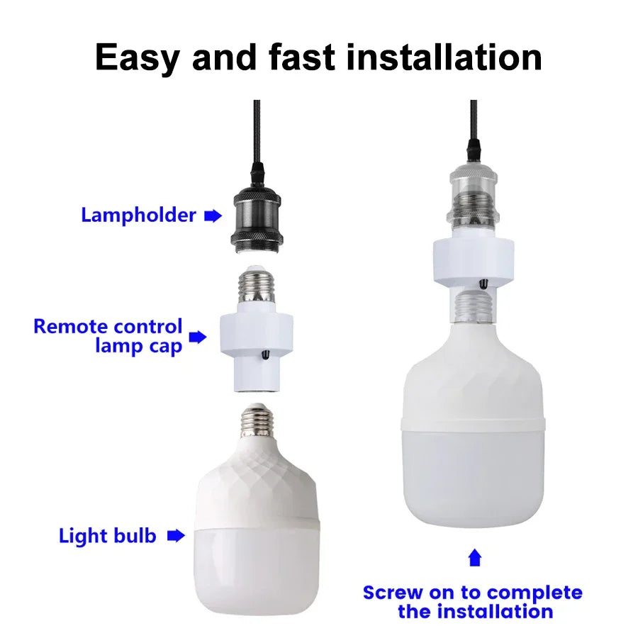 E27 IR Remote Control Lamp Holder with Timer Switch Lamp Holder Socket PRIMED