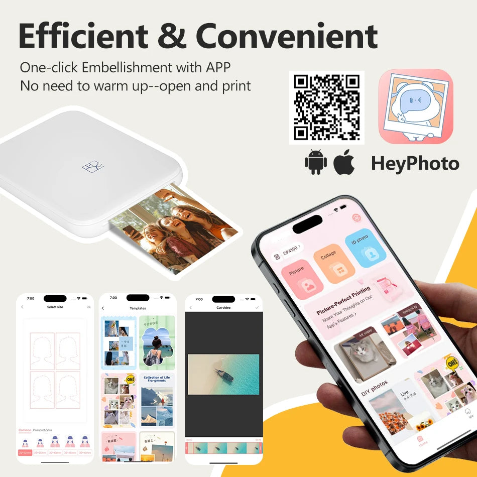 HPRT MT53 Pocket Photo Printer 2x3" Wireless Bluetooth Zink Pocket Photo Printer PRIMED