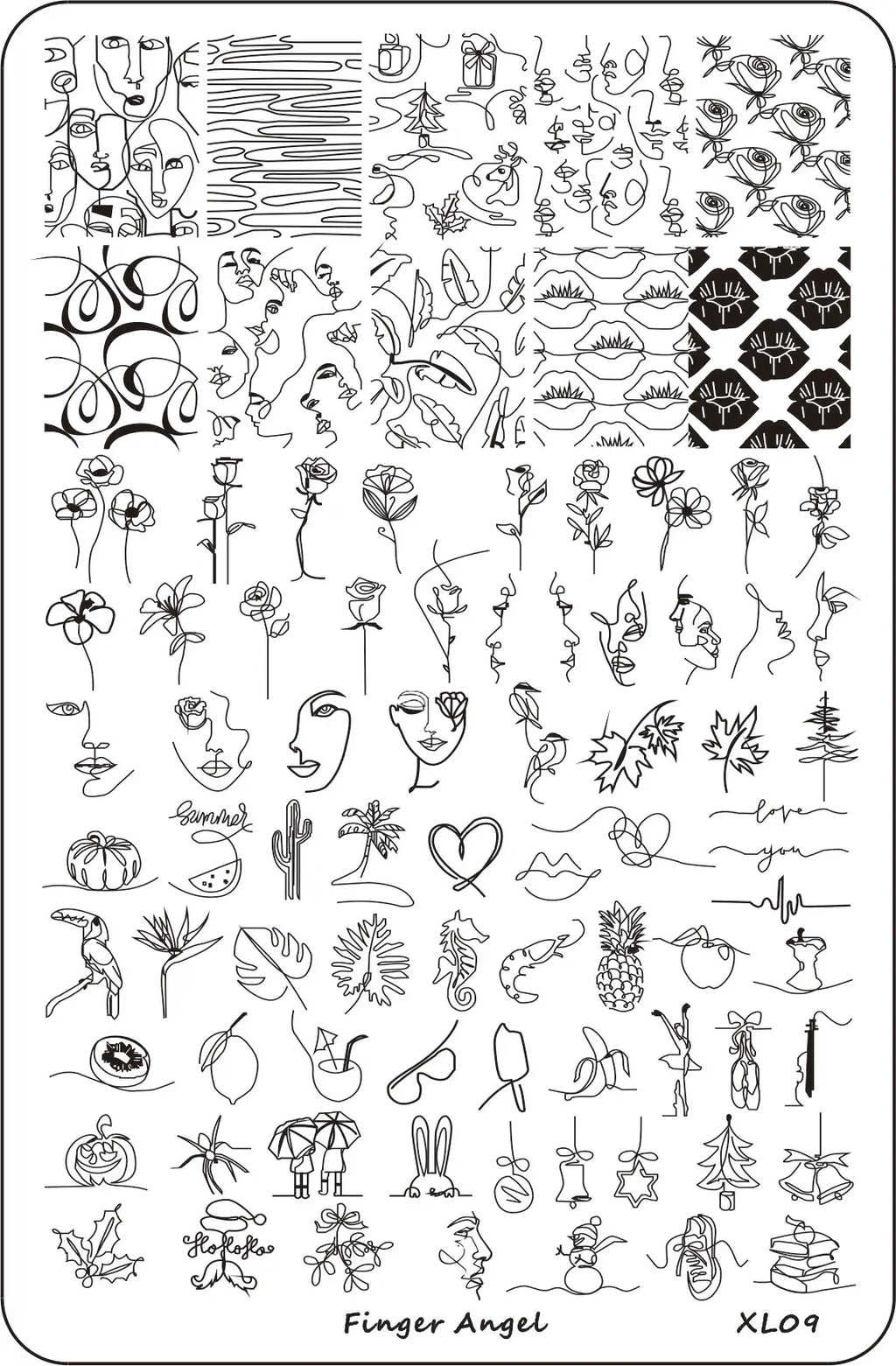Plus Size Nail Stamping Plates – Multi-Image Stainless Steel Nail Stamping Plate PRIMED