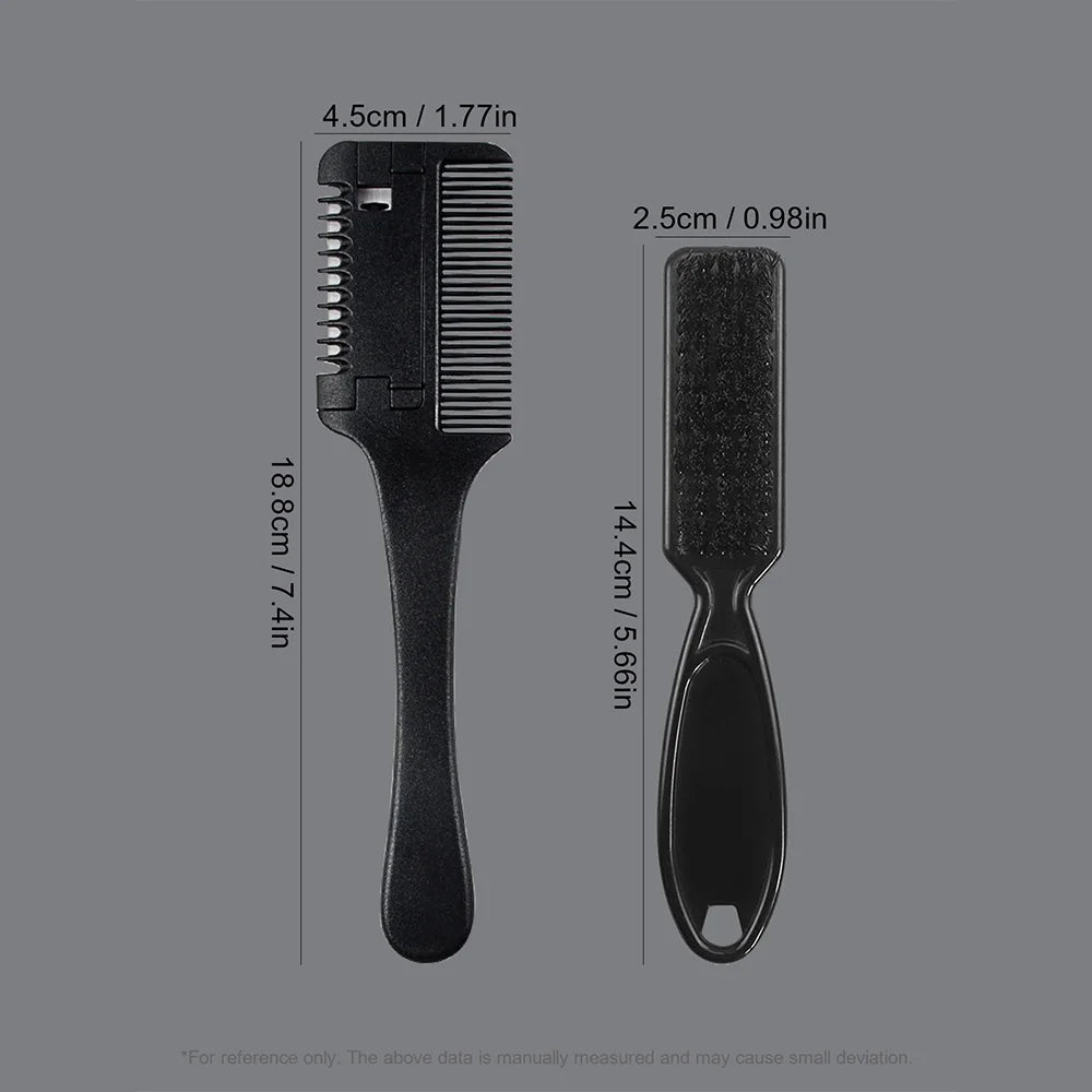 Hair Cutting Razor Comb & Thinning Scissors – DIY Barber Set Hair Cutting Set PRIMED Black-2set