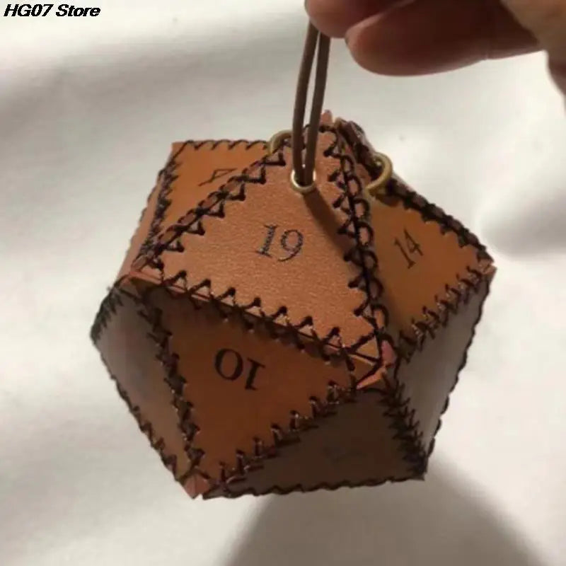 Leather Drawstring Dice Bag – D20 Polygonal Dice Pouch Dice Storage Bag PRIMED