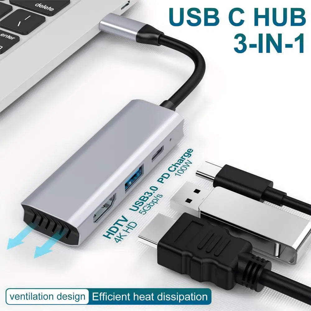 USB-C Hub 4K HDMI Adapter | USB 3.0 & PD Docking Station USB-C Docking Hub PRIMED
