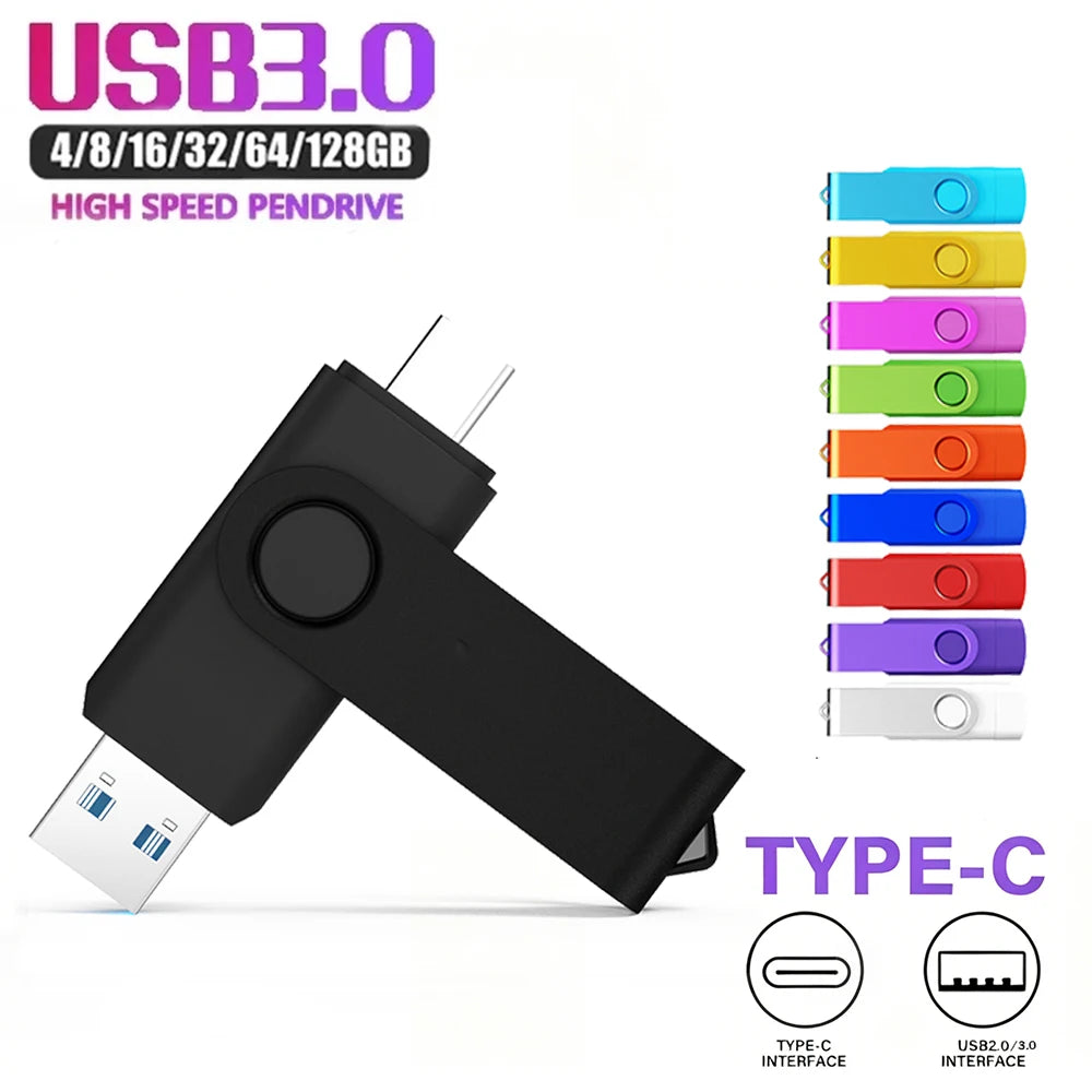 JASTER USB 3.0 Type-C Flash Drive 16GB–128GB Memory Stick USB Flash Drive PRIMED