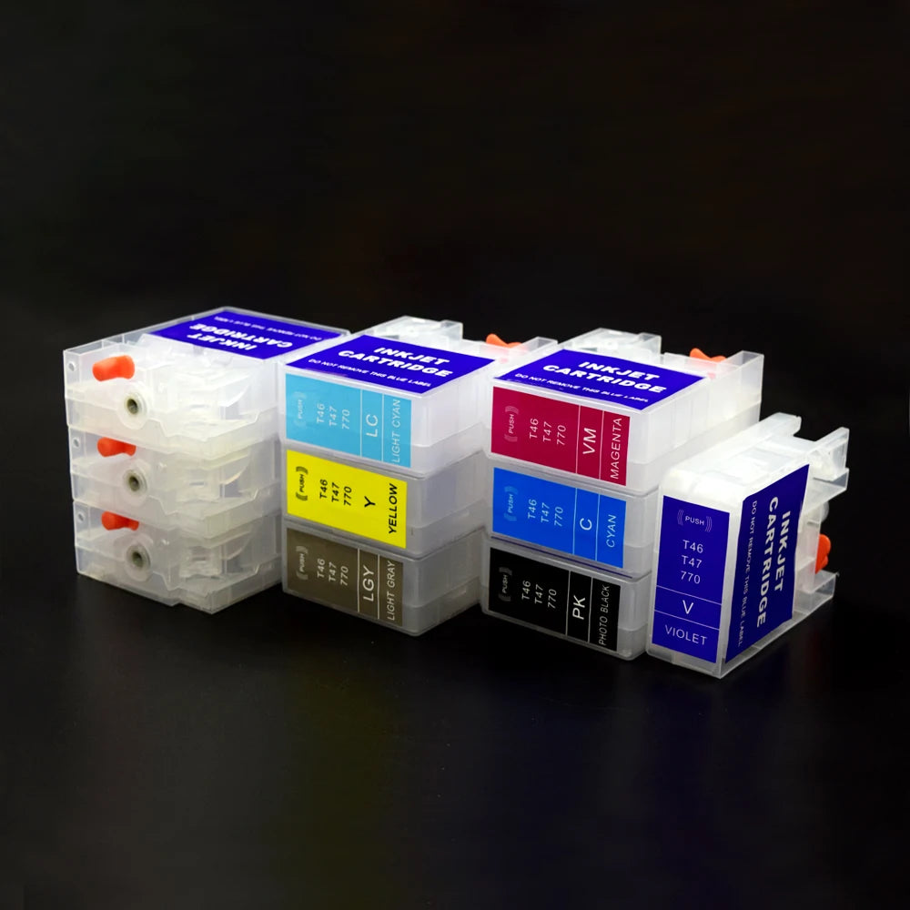 T46S T47A Refillable Ink Cartridges No Chip – Epson P700 P900 Refillable Ink Cartridge PRIMED