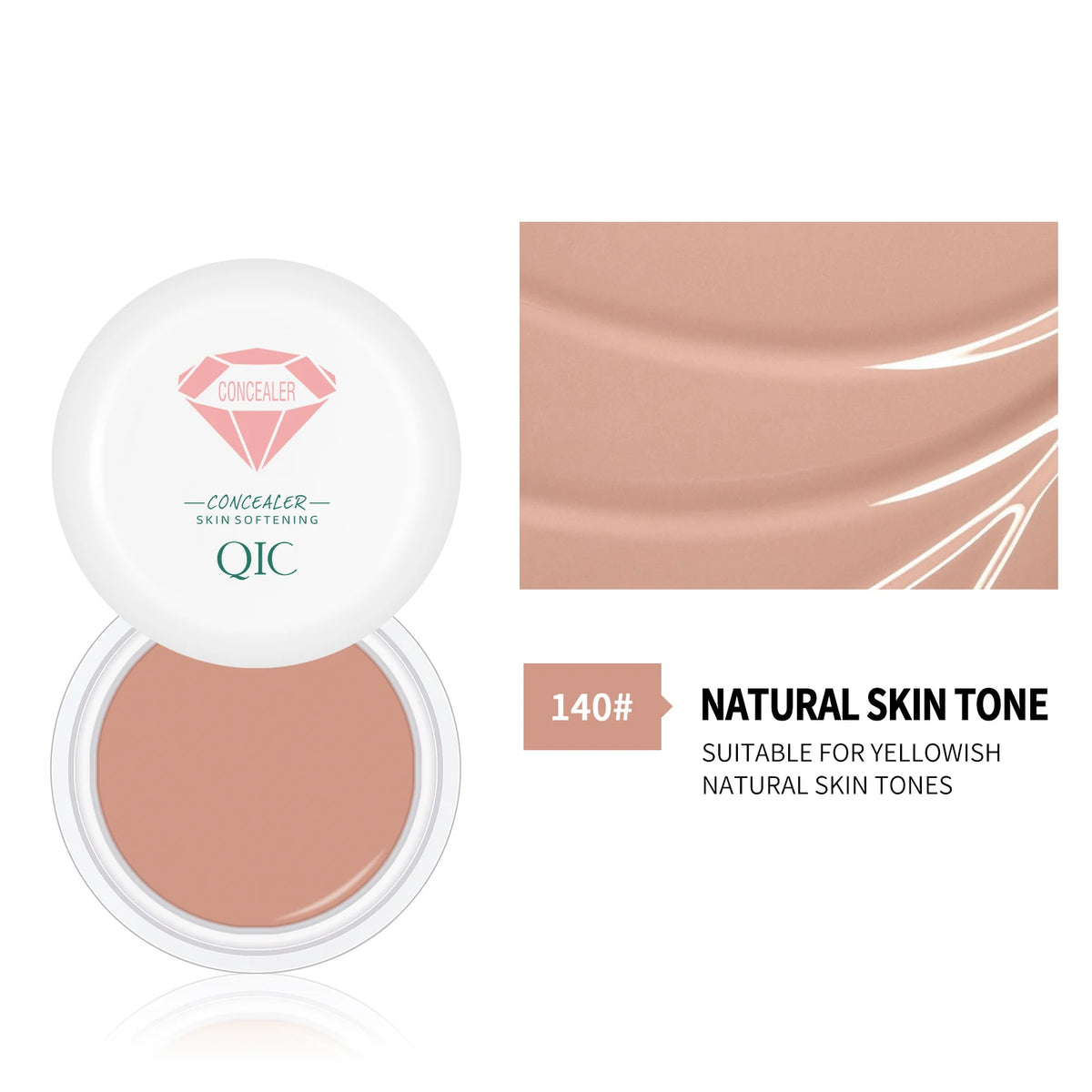 QIC High Coverage Waterproof Concealer Cream | All Skin Types