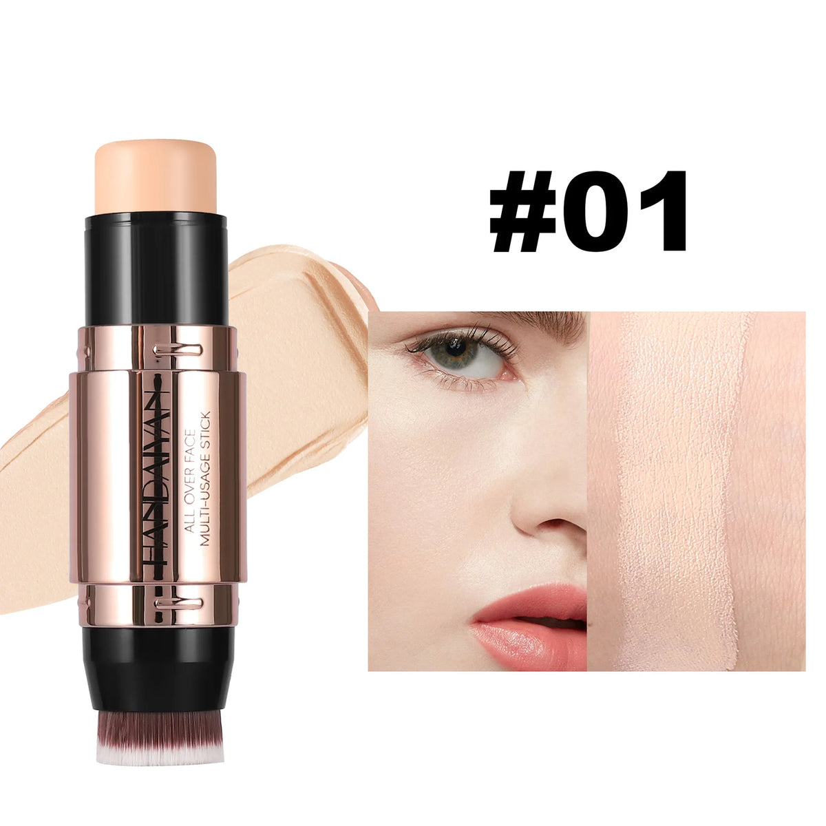 Double-Head Contour Stick & Concealer Cream with Brush