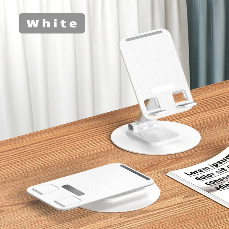 Universal Foldable Phone Stand 360° Rotating Desk Holder Phone Desk Stand PRIMED White