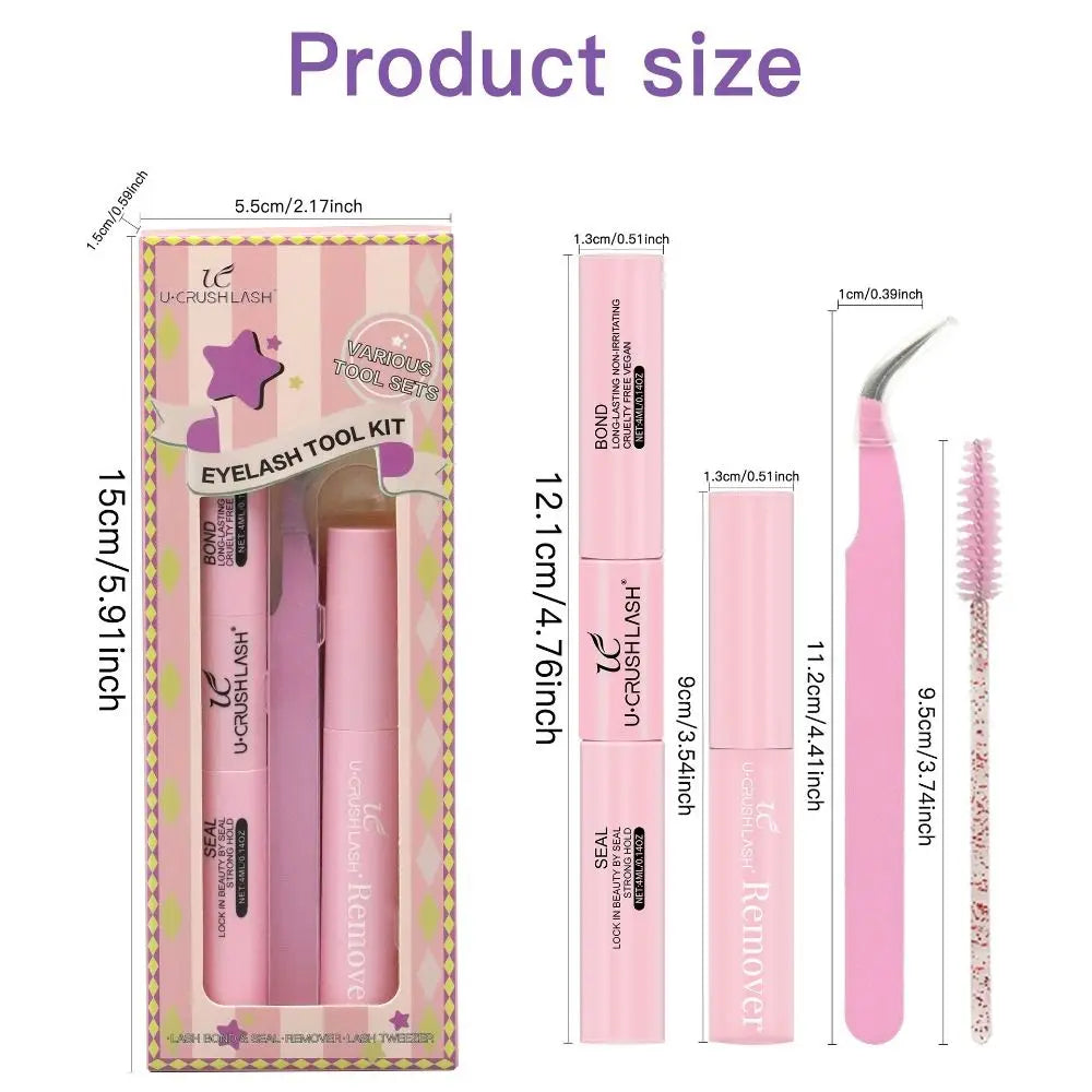 Waterproof Lash Extension Glue Kit with Remover & Tweezers Lash Extension Kit PRIMED