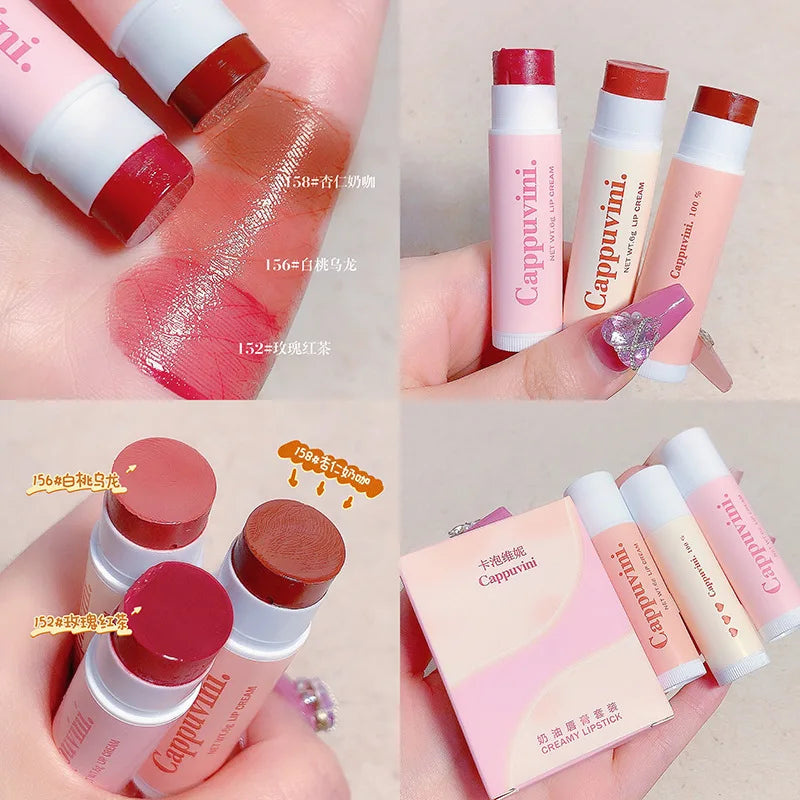 Cappuvini 3-Color Moisturizing Lipstick & Colored Lip Balm Colored Lip Balm PRIMED