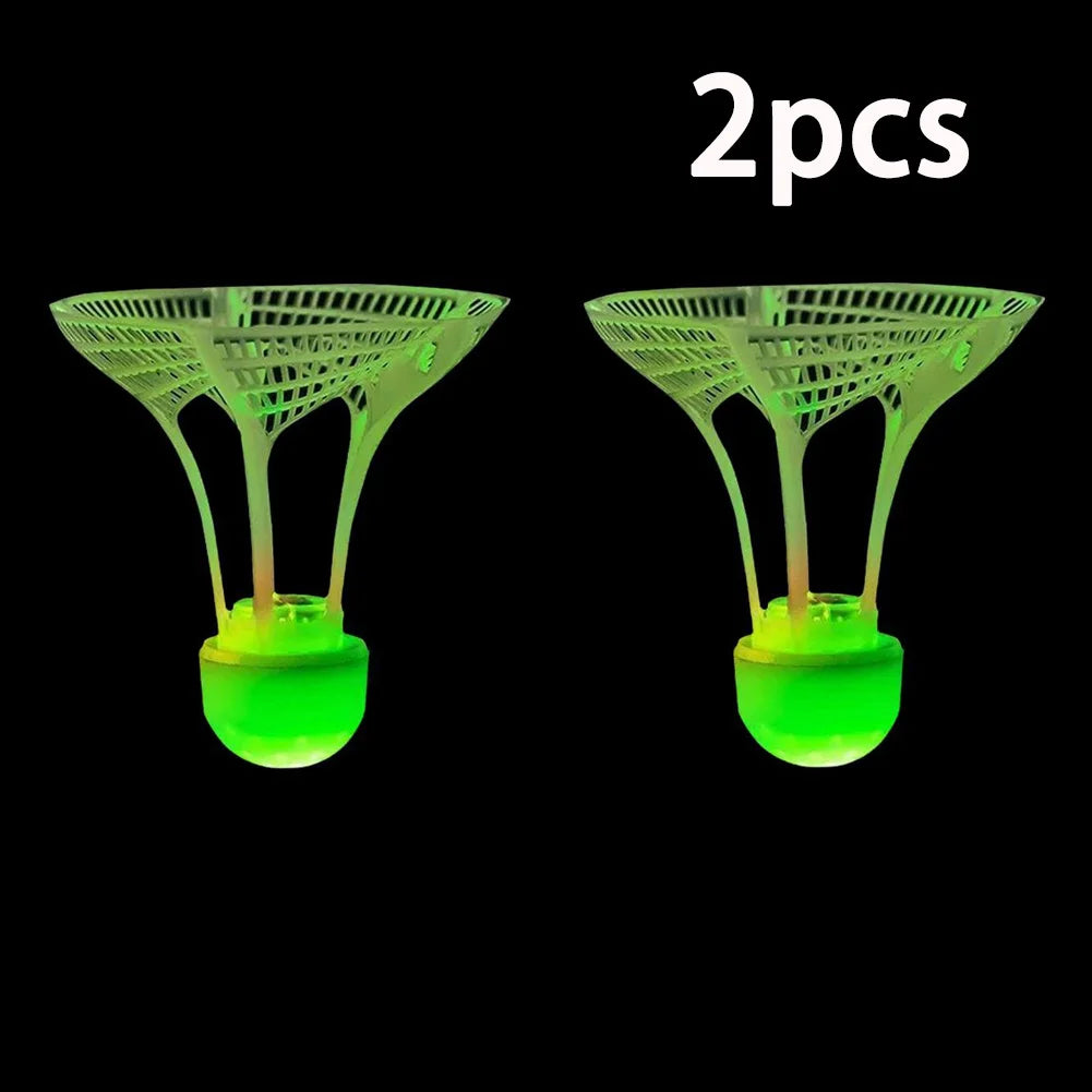 LED Glow Badminton Shuttlecocks – Windproof Night Birdies 1/2/5Pc LED Badminton Shuttlecock PRIMED 2pcs green